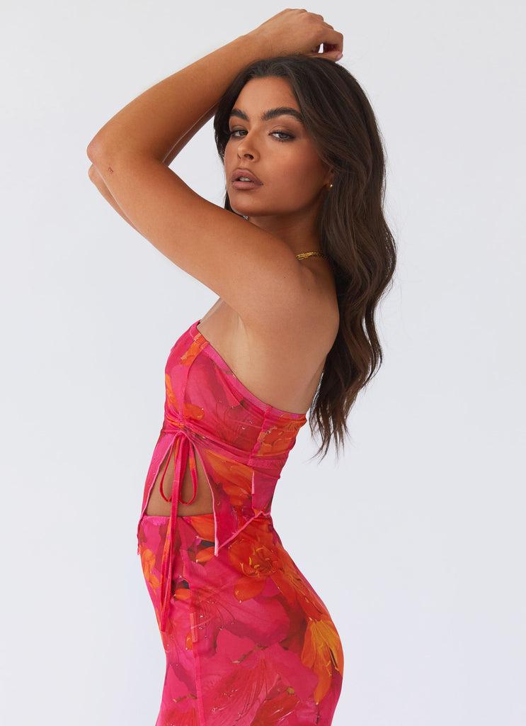 Peppermayo Peppermayo Exclusive - Rooftop Party Mesh Tube Top - Floral Sun