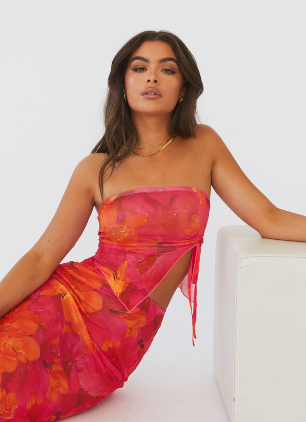 peppermayo Peppermayo Exclusive - Rooftop Party Mesh Tube Top - Floral Sun
