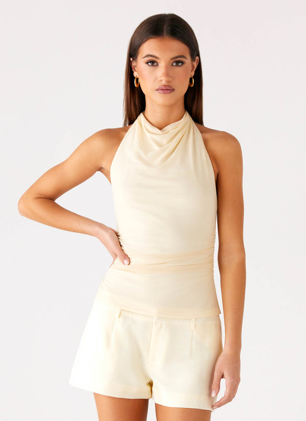 peppermayo Peppermayo Exclusive - Rosana Halter Top - Butter