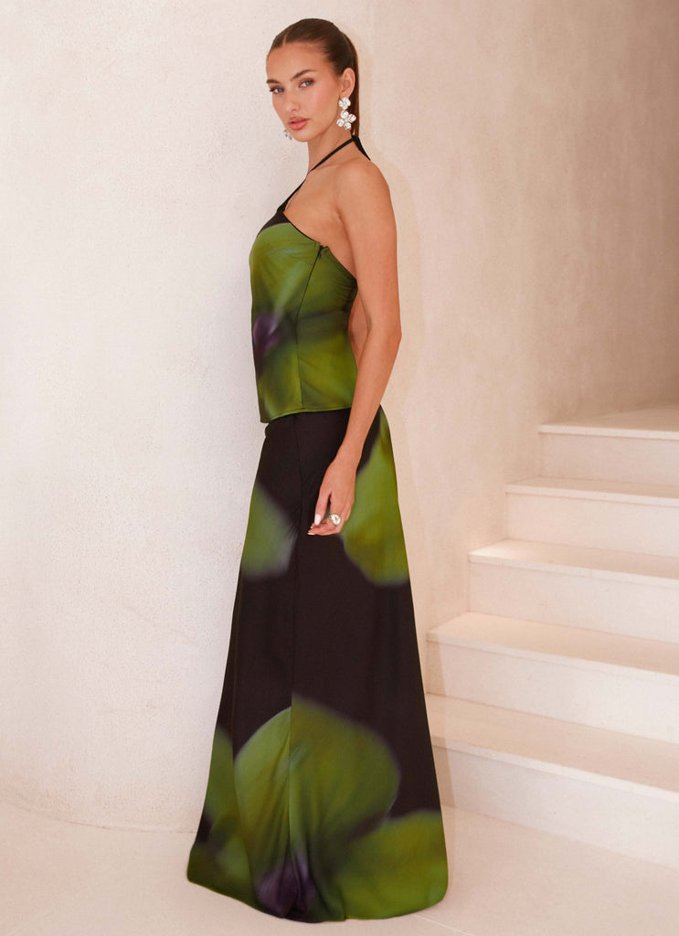 Peppermayo Peppermayo Exclusive - Rosetta Maxi Skirt - Lime Flower