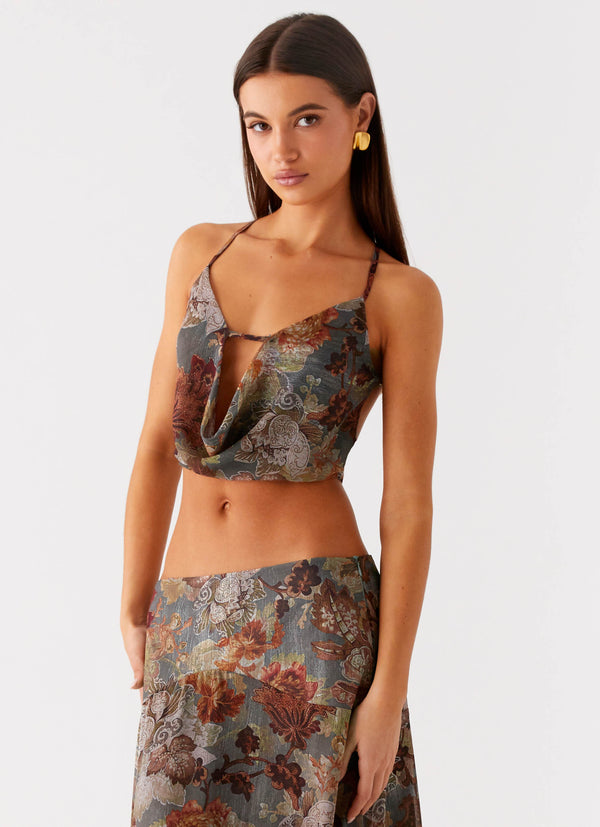 peppermayo Peppermayo Exclusive - Rosewood Cowl Top - Vintage Blossom