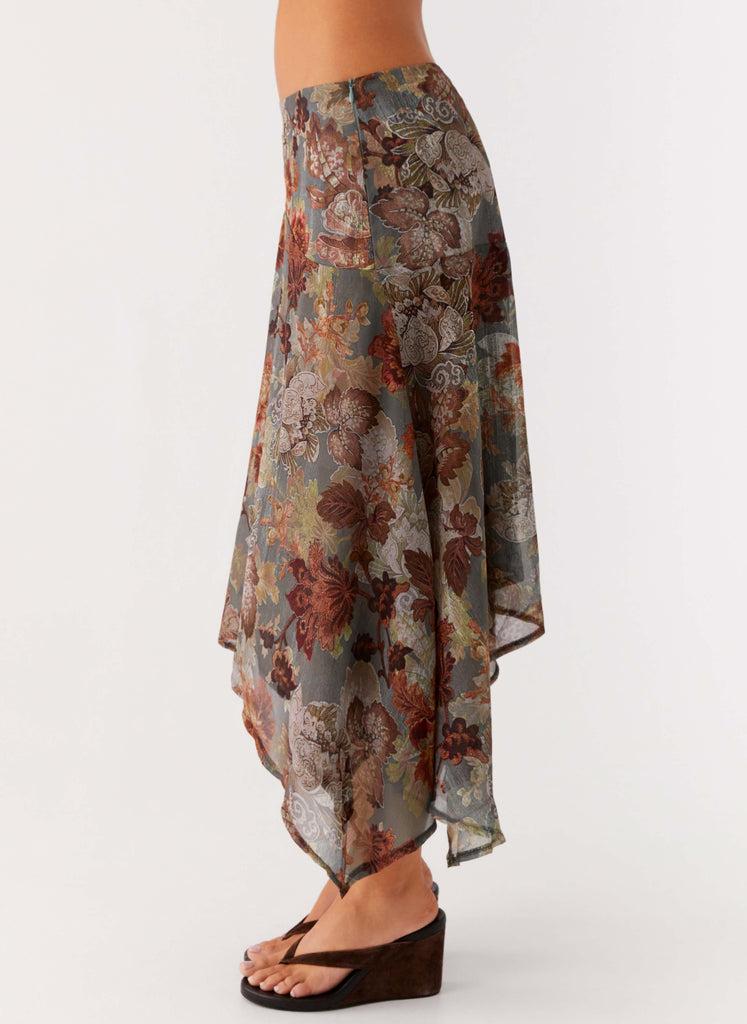 Peppermayo Peppermayo Exclusive - Rosewood Low Rise Midi Skirt - Vintage Blossom