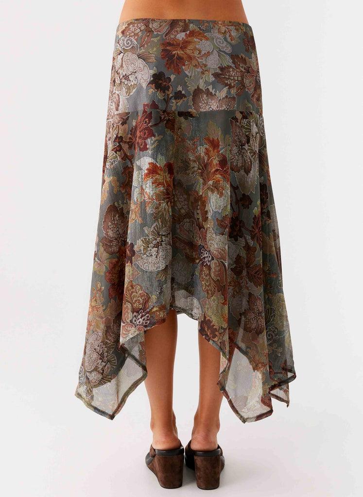 Peppermayo Peppermayo Exclusive - Rosewood Low Rise Midi Skirt - Vintage Blossom