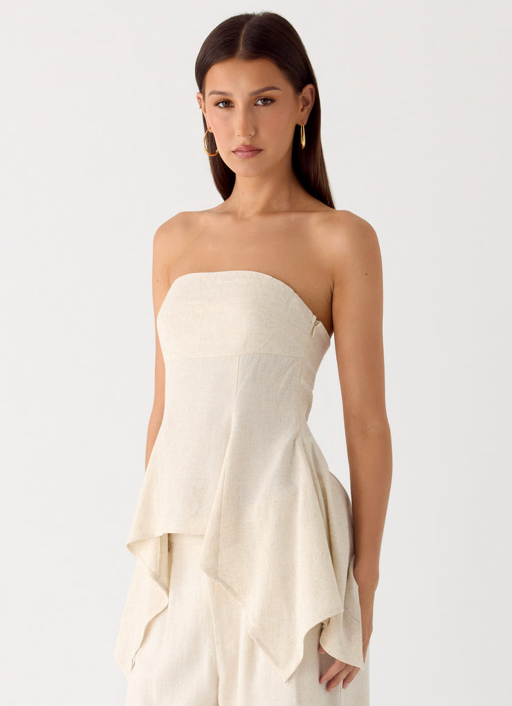 Peppermayo Peppermayo Exclusive - Rossi Hanky Hem Top - Oatmeal