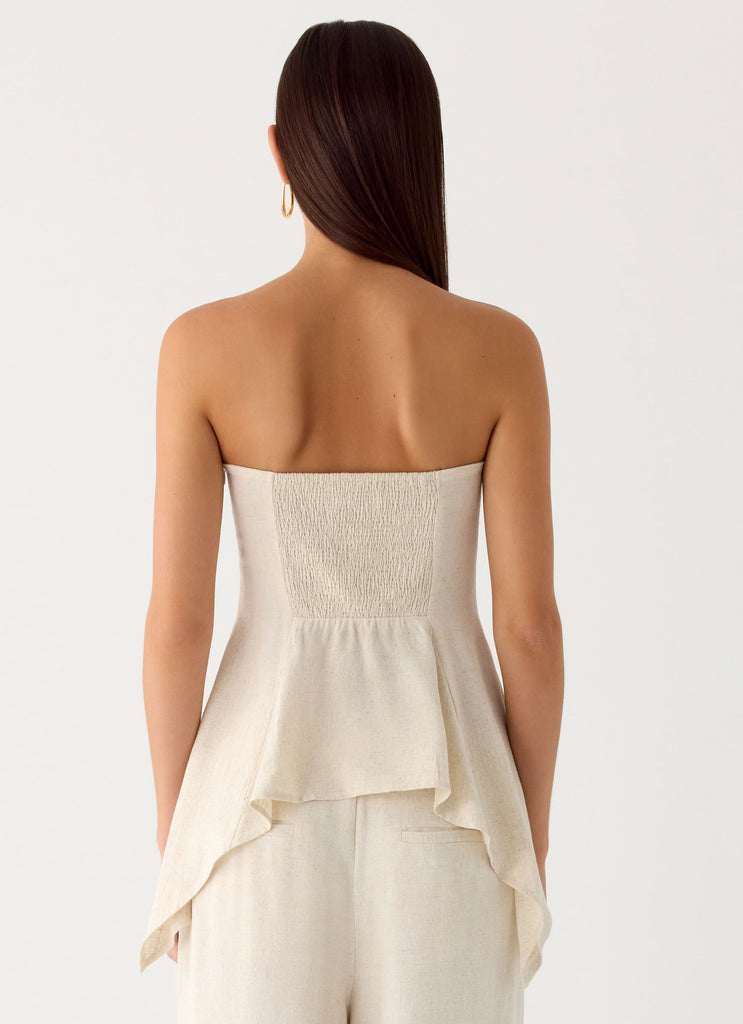 Peppermayo Peppermayo Exclusive - Rossi Hanky Hem Top - Oatmeal