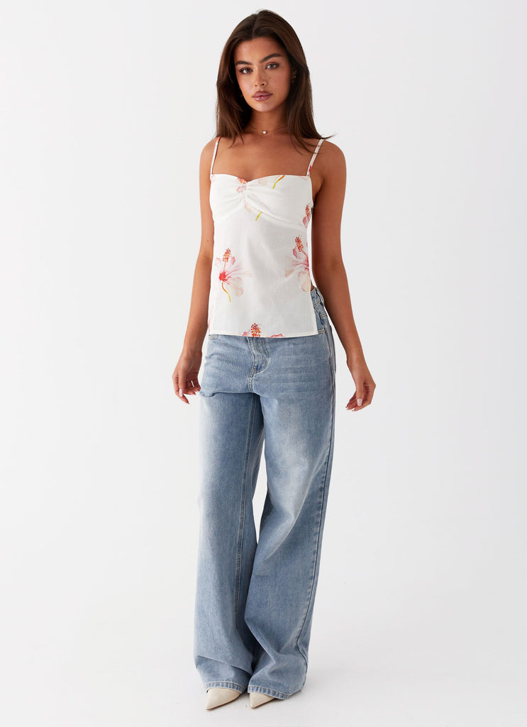 Peppermayo Peppermayo Exclusive - Rosy Linen Backless Top - Camellia