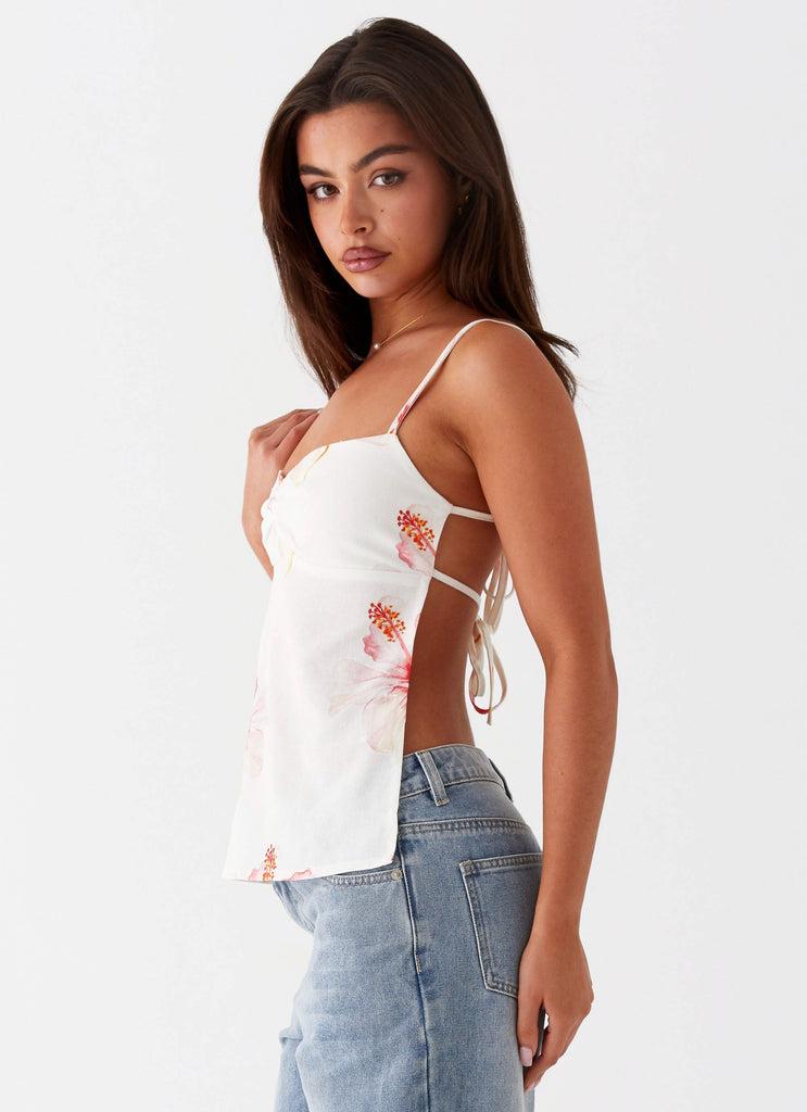 Peppermayo Peppermayo Exclusive - Rosy Linen Backless Top - Camellia