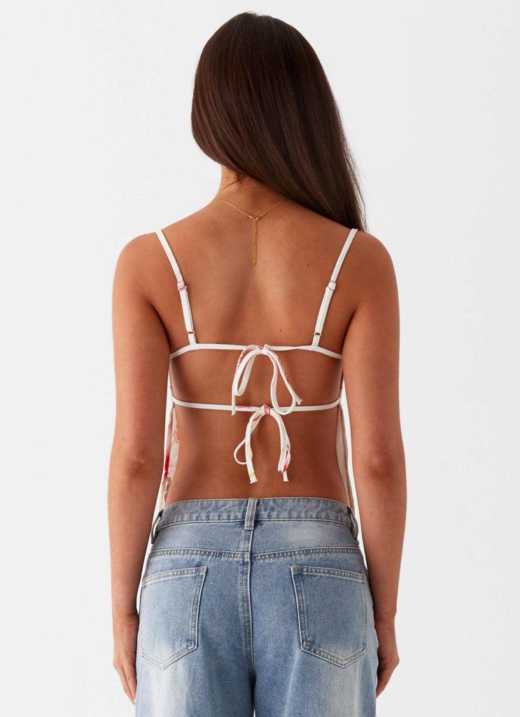 Peppermayo Peppermayo Exclusive - Rosy Linen Backless Top - Camellia
