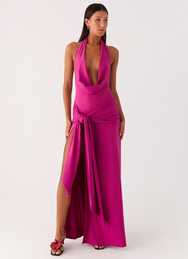 Peppermayo Peppermayo Exclusive - Rowan Ray Cowl Maxi Dress - Fuchsia