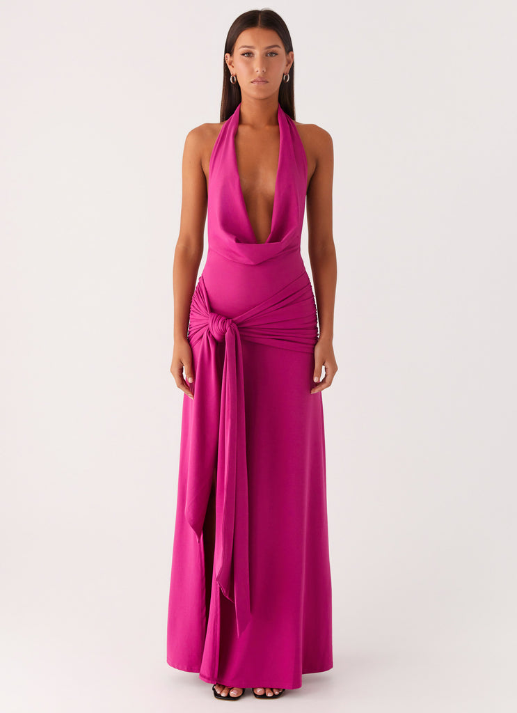Peppermayo Peppermayo Exclusive - Rowan Ray Cowl Maxi Dress - Fuchsia