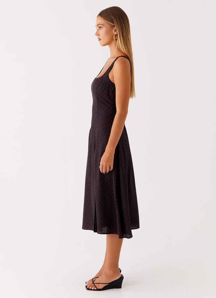 Peppermayo Peppermayo Exclusive - Rowyn Midi Dress - Black Polka Dot