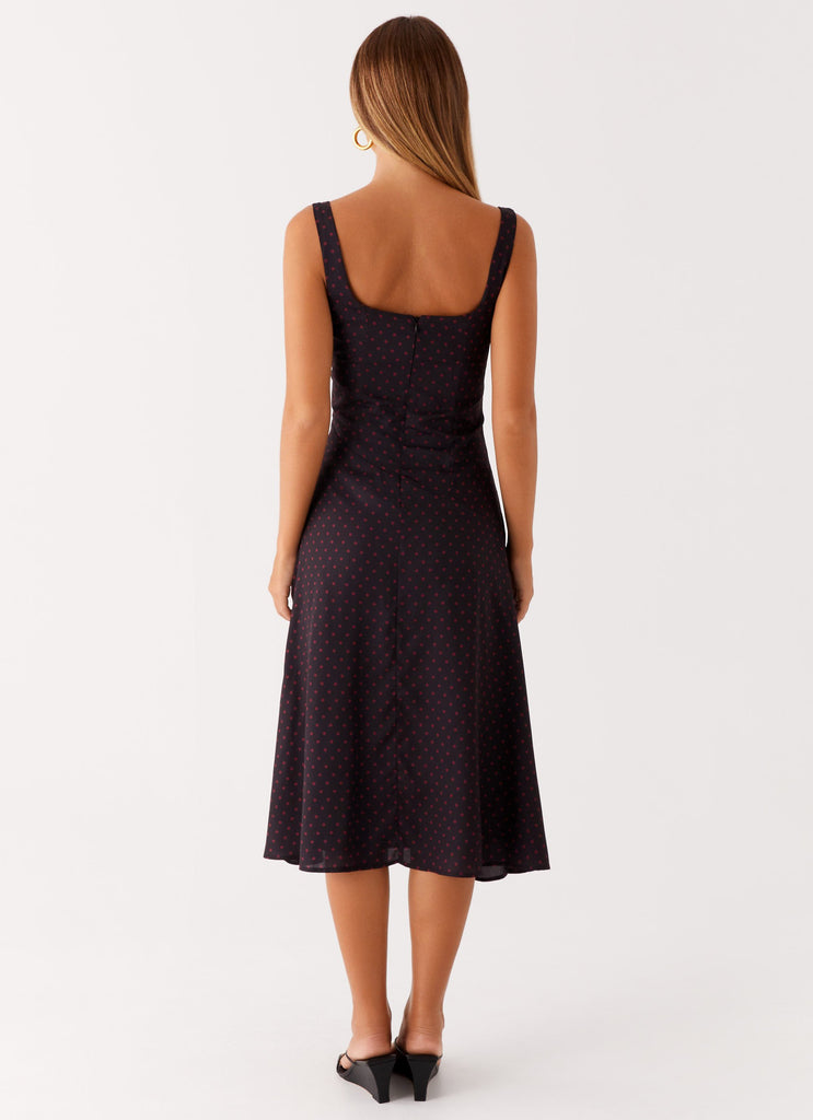 Peppermayo Peppermayo Exclusive - Rowyn Midi Dress - Black Polka Dot