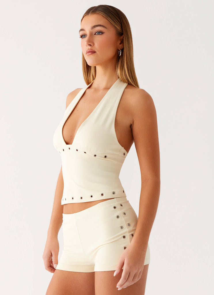 Peppermayo Peppermayo Exclusive - Roxy Mini Shorts - Muted Yellow