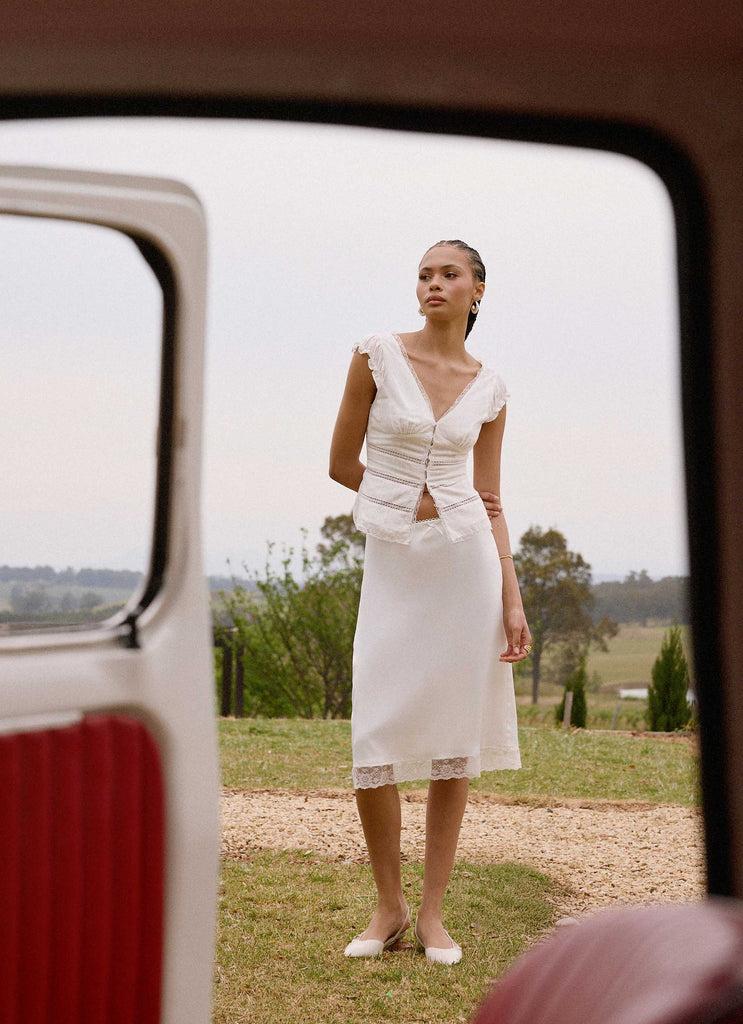 Peppermayo Peppermayo Exclusive - Ruann Lace Trim Top - White