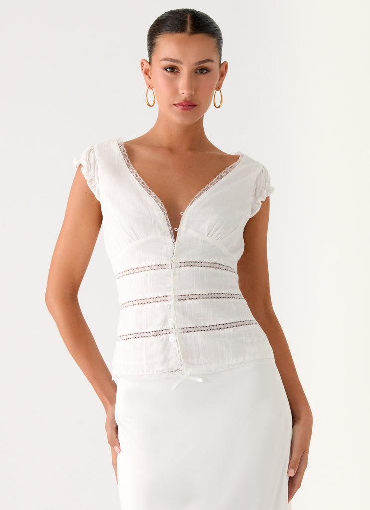 Peppermayo Peppermayo Exclusive - Ruann Lace Trim Top - White