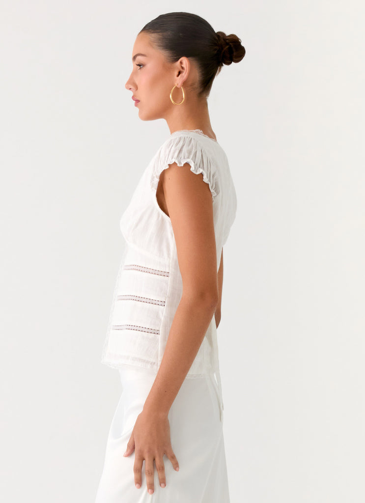 Peppermayo Peppermayo Exclusive - Ruann Lace Trim Top - White