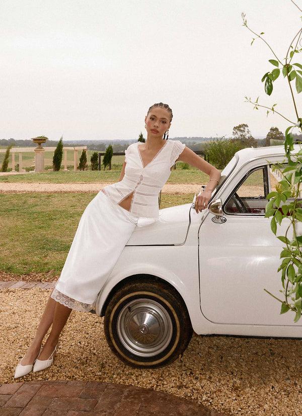 peppermayo Peppermayo Exclusive - Ruann Lace Trim Top - White