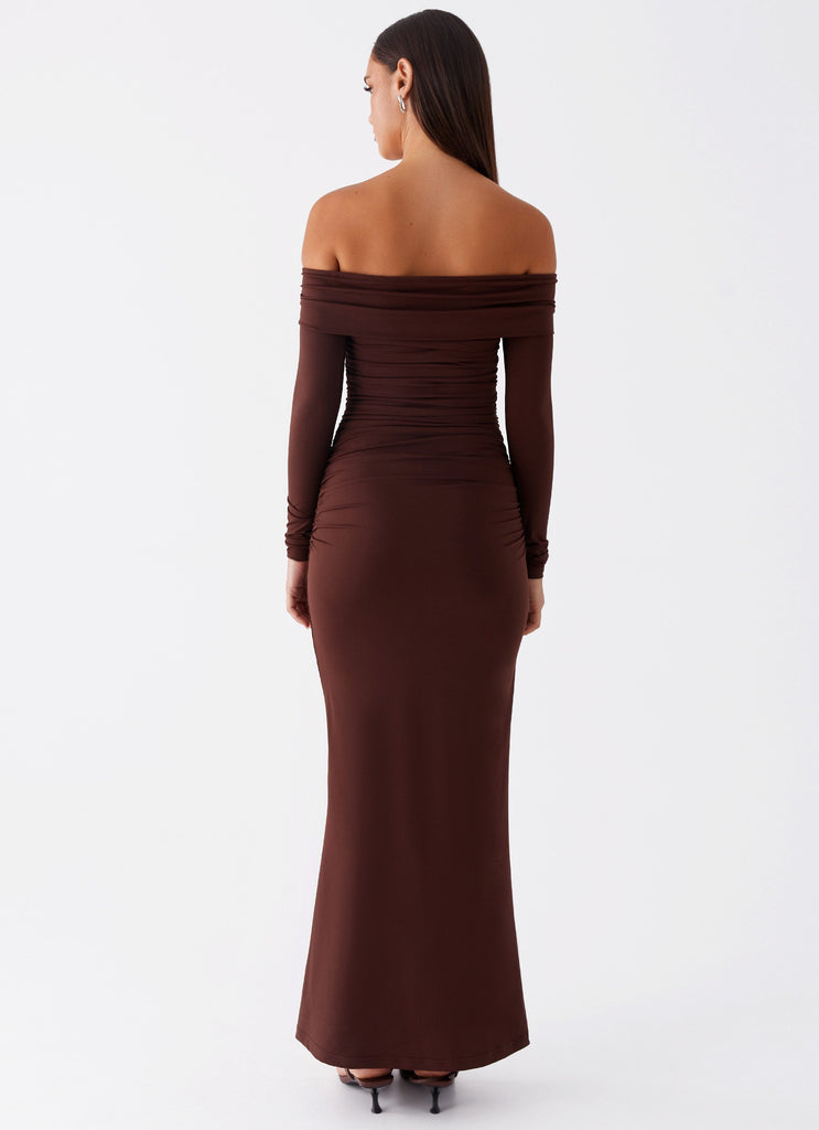 Peppermayo Peppermayo Exclusive - Rudy Long Sleeve Maxi Dress - Chocolate