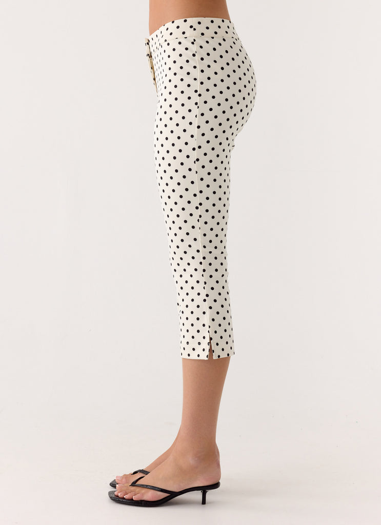 Peppermayo Peppermayo Exclusive - Rue Capri Pants - White Polkadot