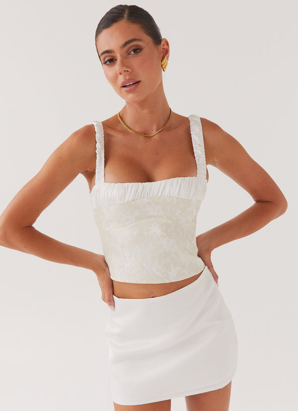 peppermayo Peppermayo Exclusive - Ryder Bustier Top - Ivory Sky
