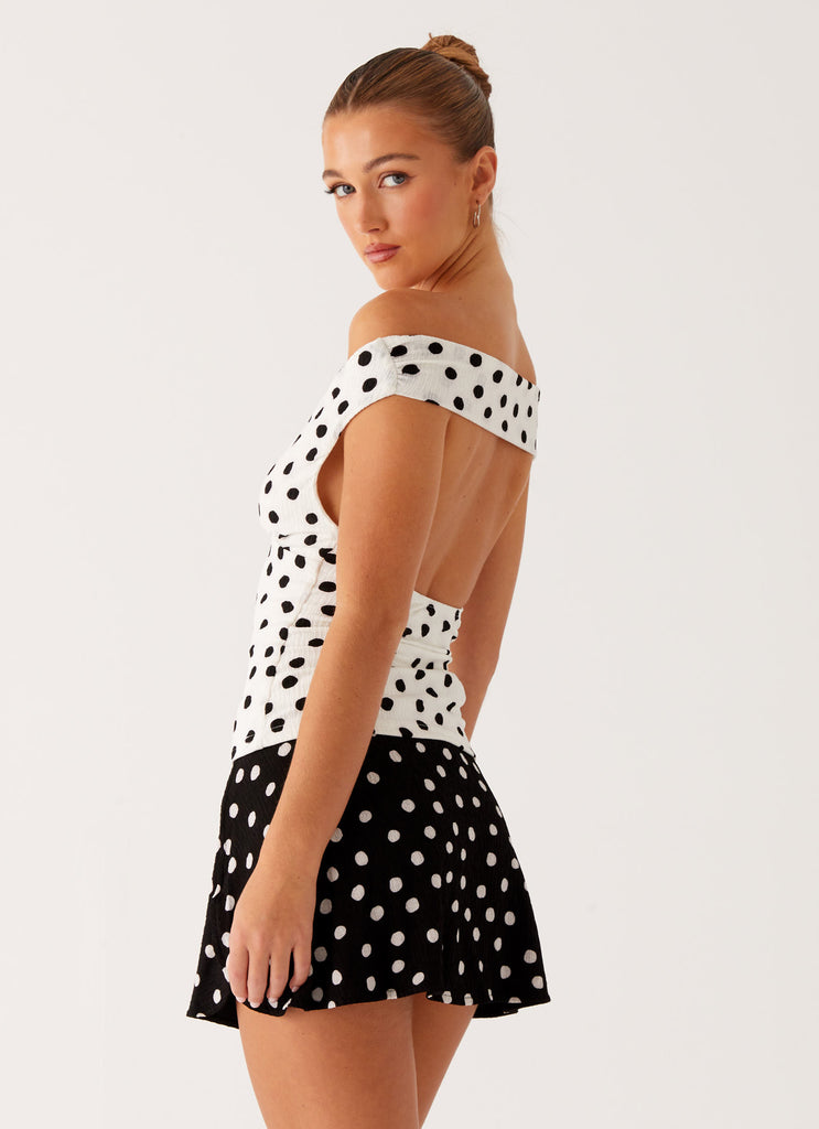Peppermayo Peppermayo Exclusive - Rylie Top - White Polka Dot