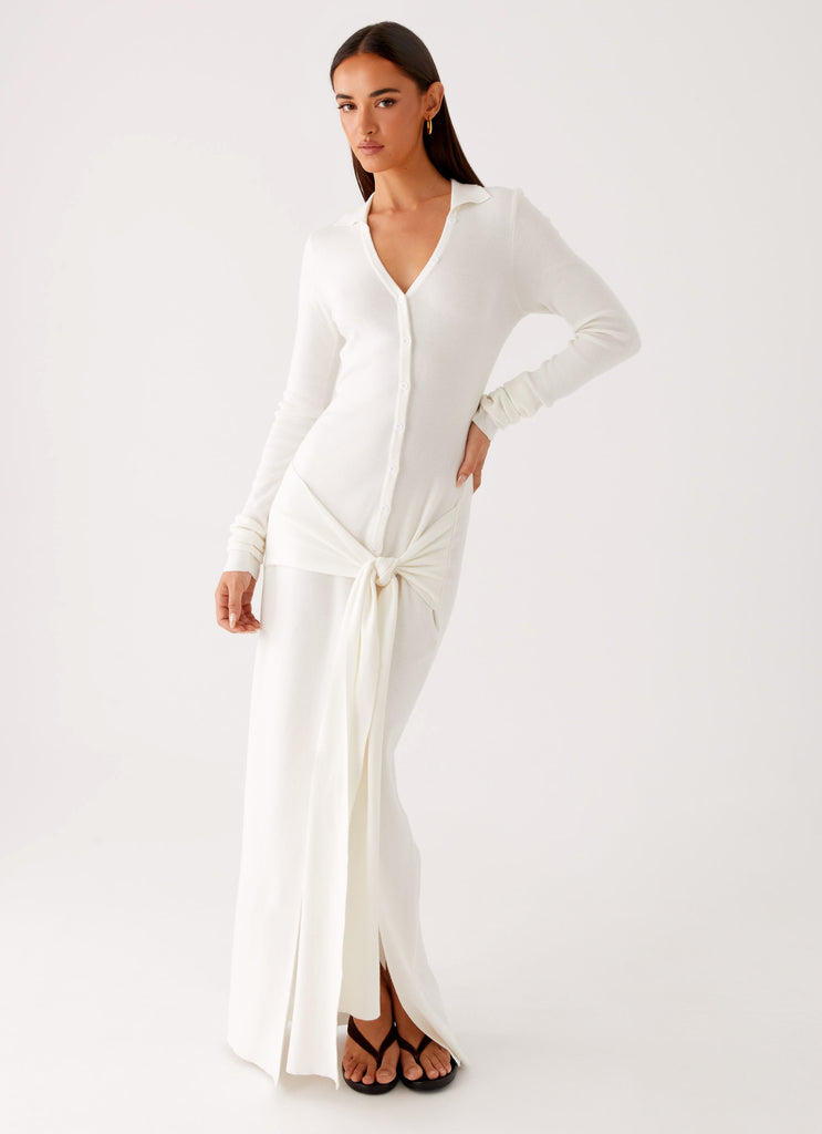 Peppermayo Peppermayo Exclusive - Sabetha Knit Maxi Dress - White