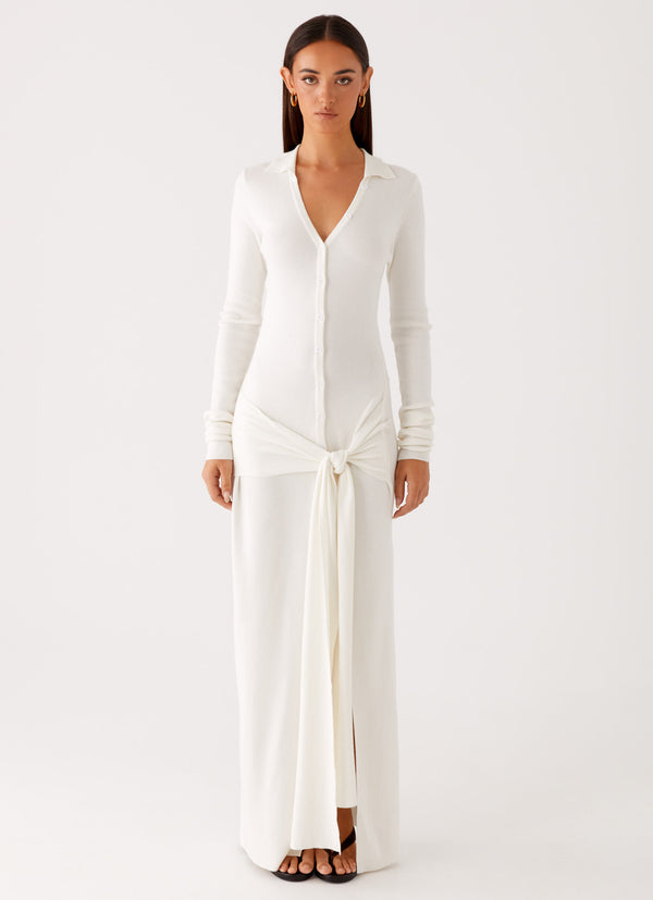 peppermayo Peppermayo Exclusive - Sabetha Knit Maxi Dress - White