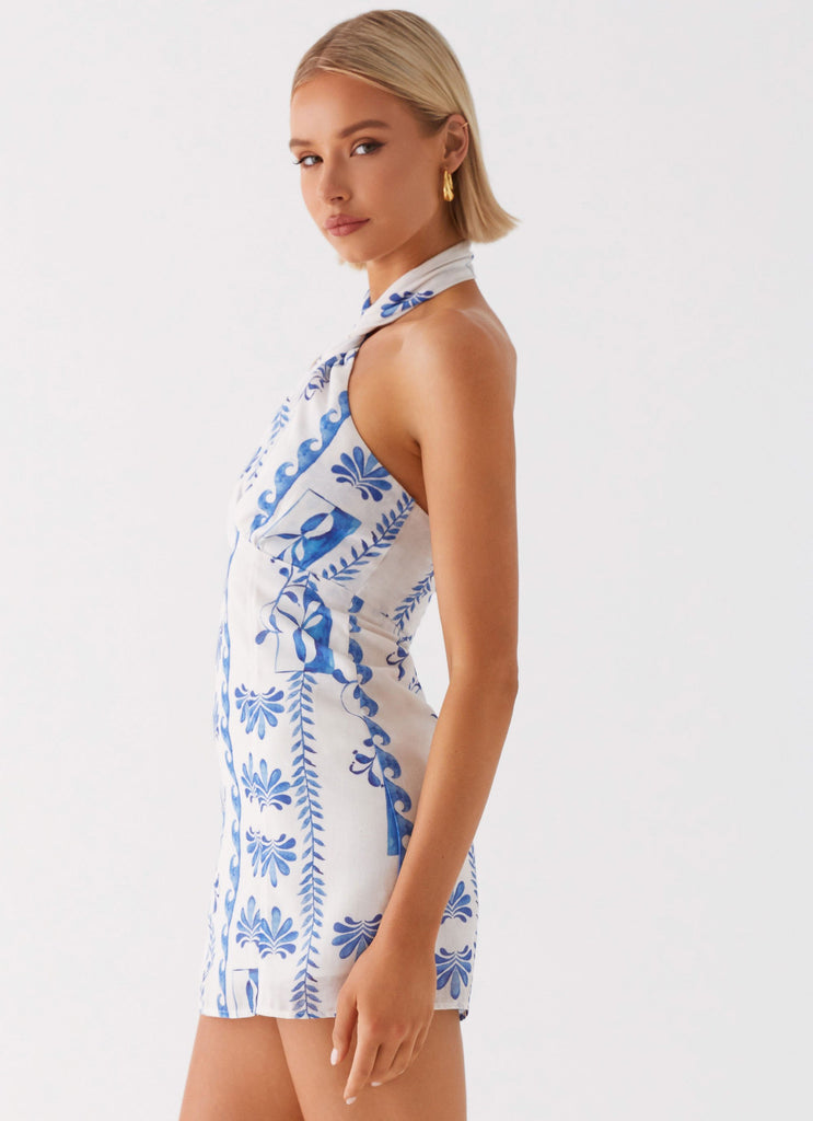 Peppermayo Peppermayo Exclusive - Sabine Linen Mini Dress - Floral Wave