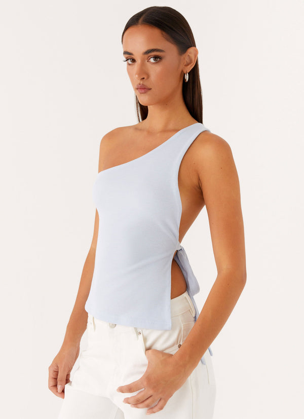 peppermayo Peppermayo Exclusive - Safiya One Shoulder Top - Blue