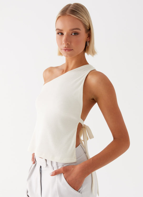 peppermayo Peppermayo Exclusive - Safiya One Shoulder Top - White
