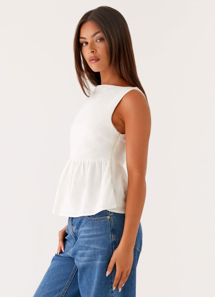 Peppermayo Peppermayo Exclusive - Sallie Linen Top - White