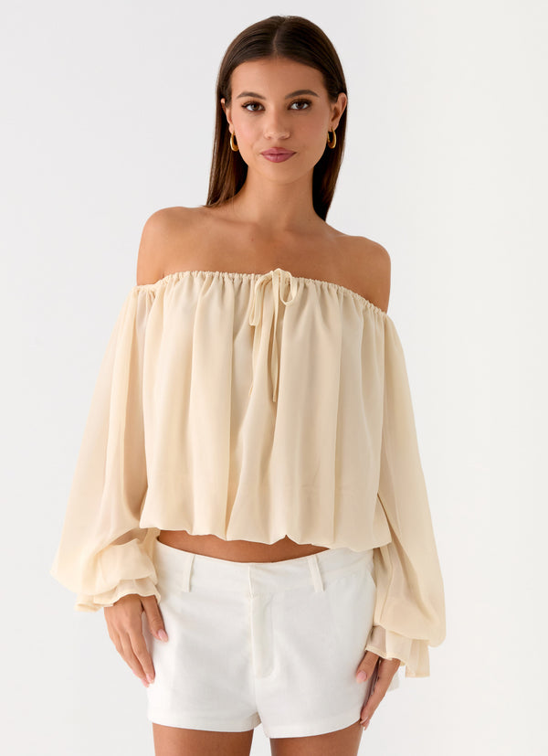 peppermayo Peppermayo Exclusive - Sandali Off Shoulder Top - Cream