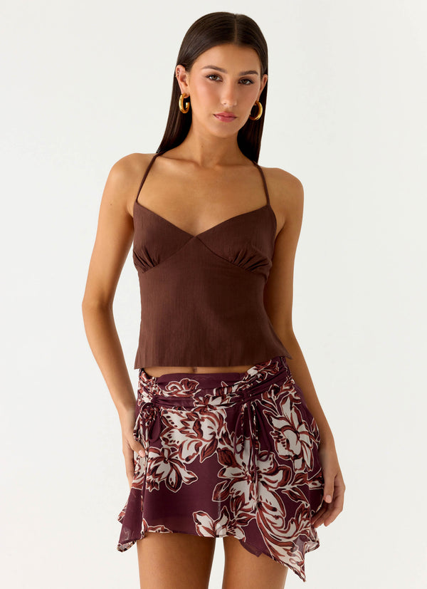 peppermayo Peppermayo Exclusive - Sangria Top - Chocolate