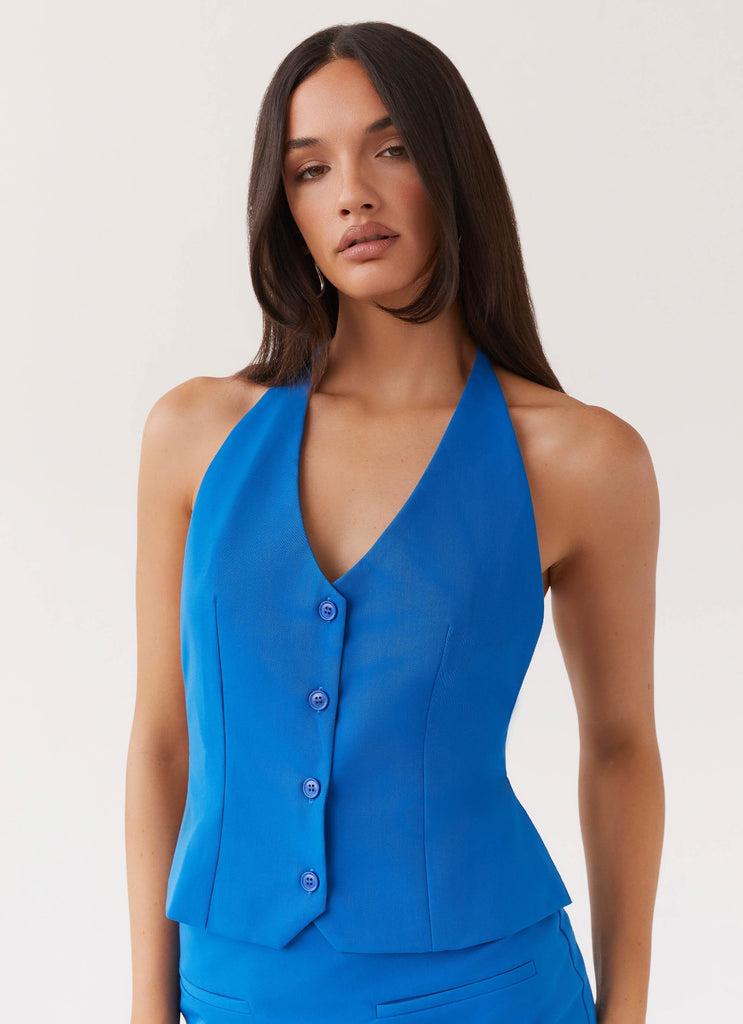 Peppermayo Peppermayo Exclusive - Sarah Halterneck Vest Top - Cobalt