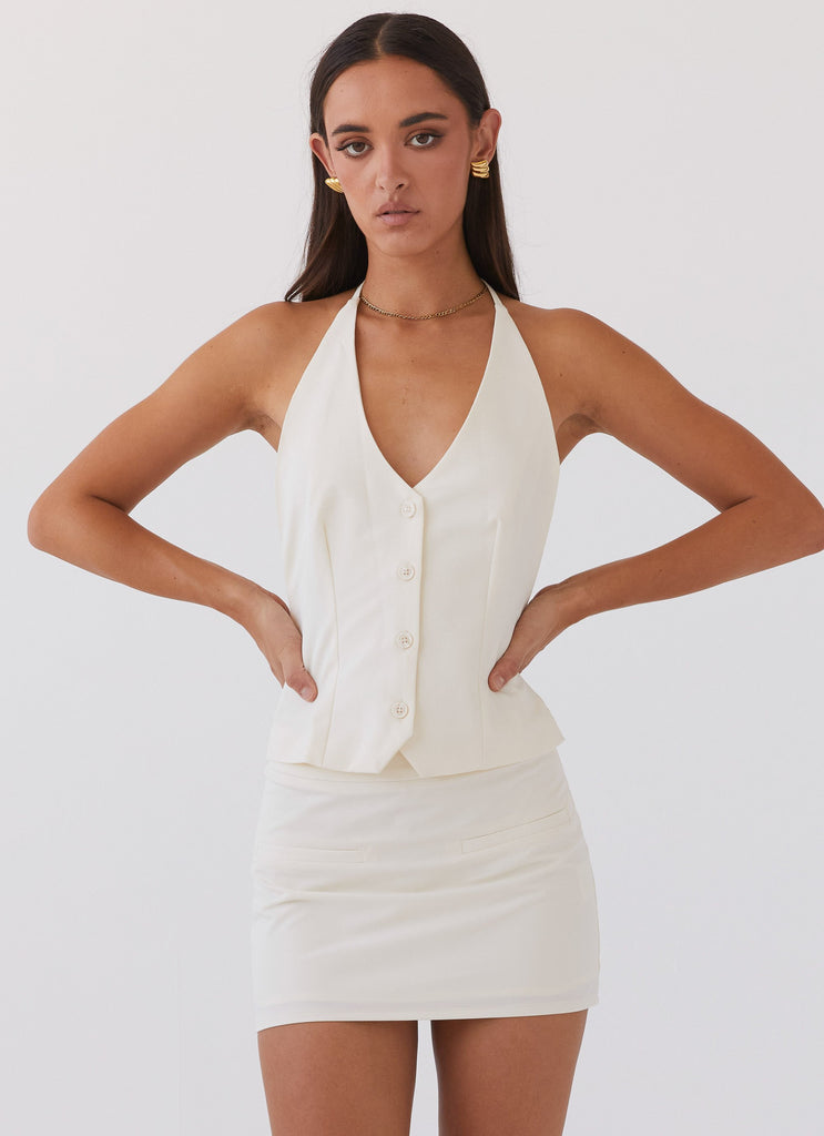 Peppermayo Peppermayo Exclusive - Sarah Halterneck Vest Top - Ivory