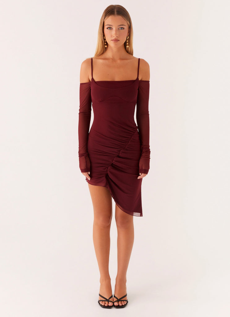 Peppermayo Peppermayo Exclusive - Sascha Mini Dress - Maroon