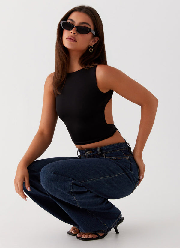 peppermayo Peppermayo Exclusive - Saskie Crop Top - Black