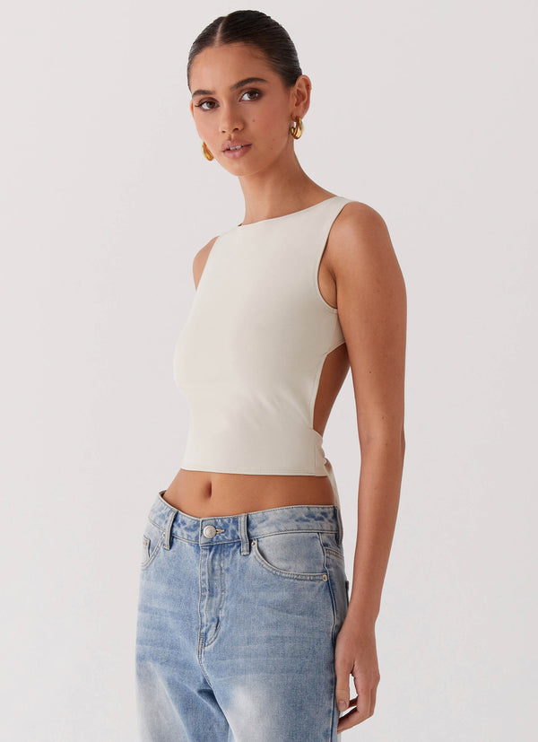 peppermayo Peppermayo Exclusive - Saskie Crop Top - Ivory