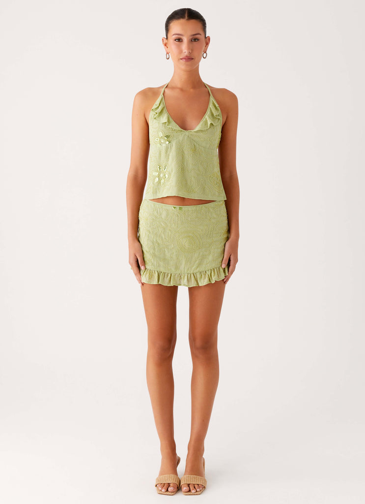 Peppermayo Peppermayo Exclusive - Savoir Beaded Halter Top - Mint