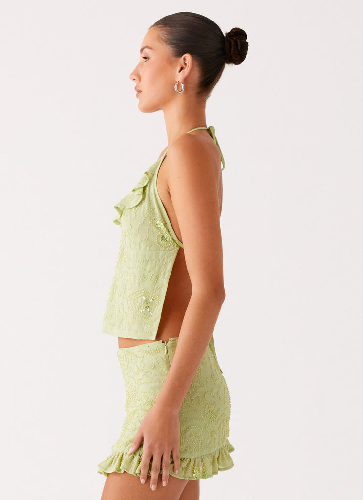 Peppermayo Peppermayo Exclusive - Savoir Beaded Halter Top - Mint