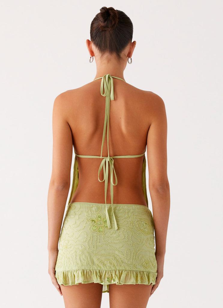 Peppermayo Peppermayo Exclusive - Savoir Beaded Mini Skirt - Mint
