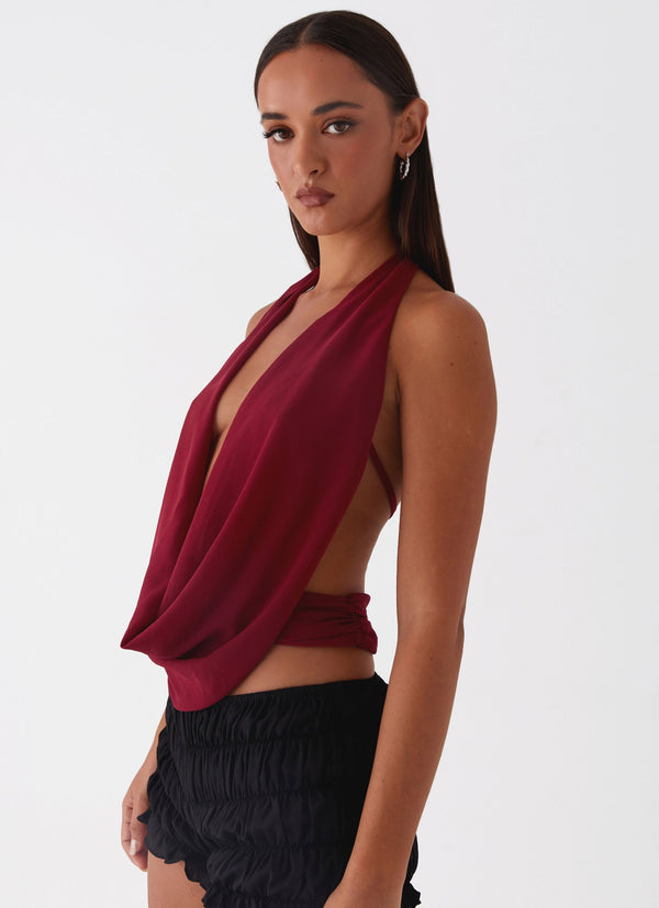 peppermayo Peppermayo Exclusive - Sawyer Mesh Top - Maroon