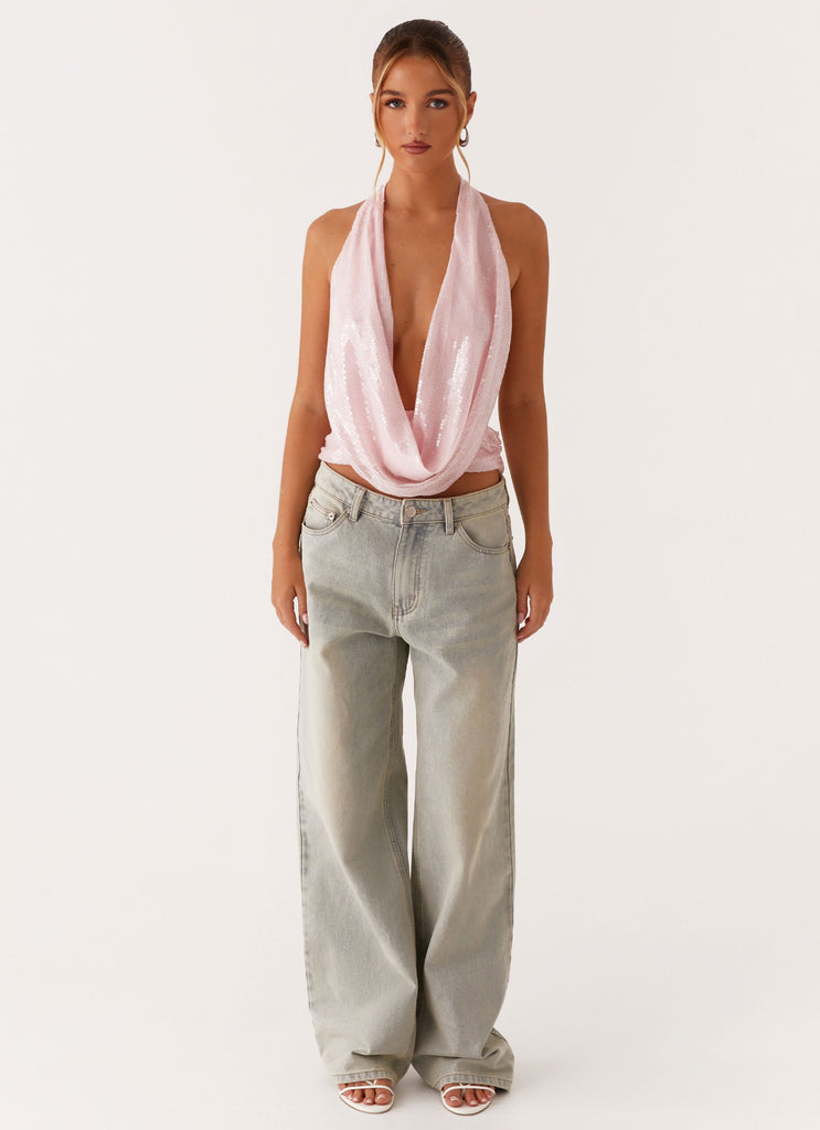 Peppermayo Peppermayo Exclusive - Sawyer Sequin Top - Pink Sequin