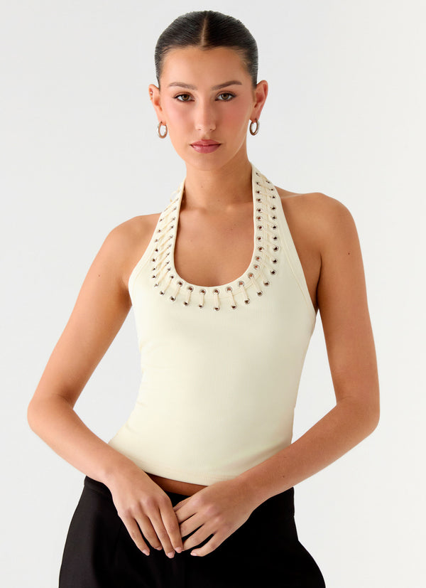 peppermayo Peppermayo Exclusive - Scarla Halter Top - Yellow