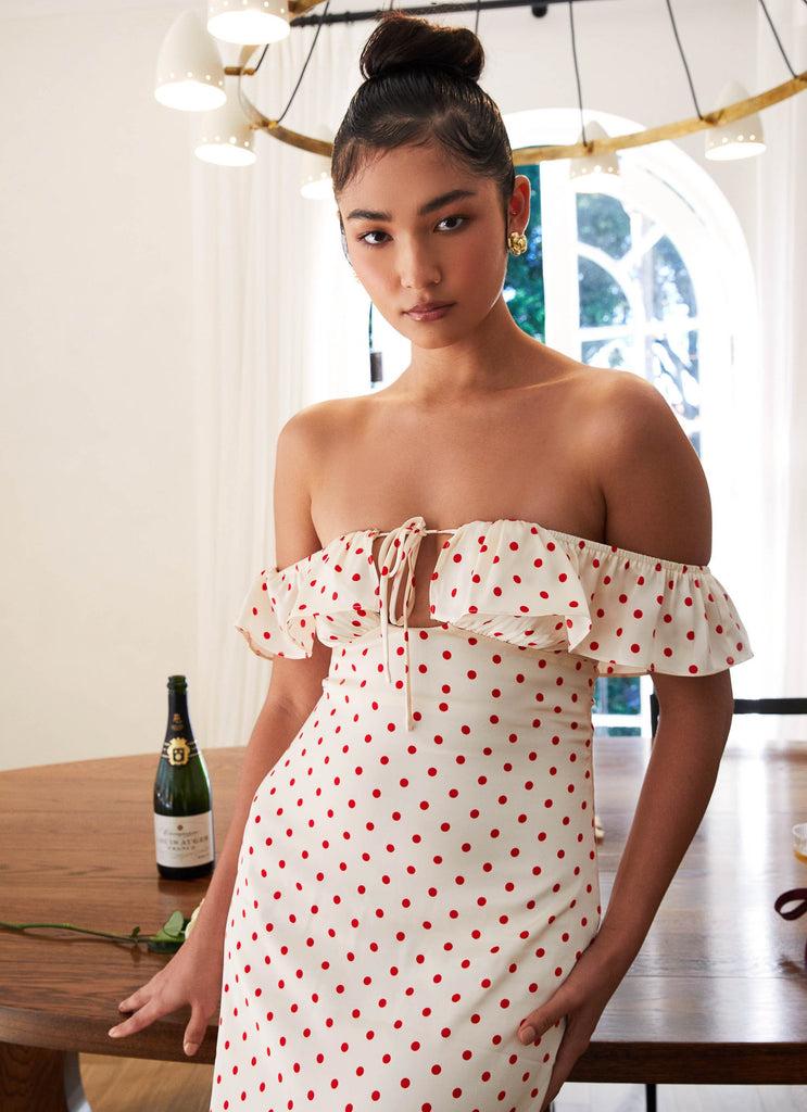 Peppermayo Peppermayo Exclusive - Scarlet Cherry Maxi Dress - Red Polka Dot