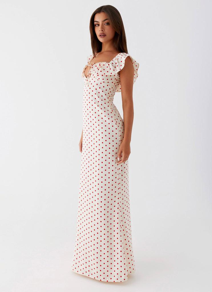 Peppermayo Peppermayo Exclusive - Scarlet Cherry Maxi Dress - Red Polka Dot