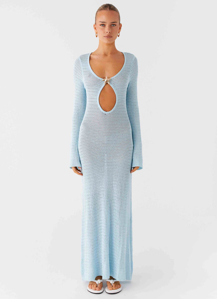 Peppermayo Peppermayo Exclusive - Seascape Chochet Maxi Dress - Blue