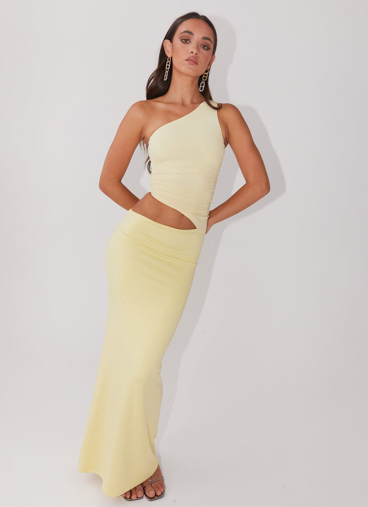Peppermayo Peppermayo Exclusive - Seranella One Shoulder Maxi Dress - Lemon