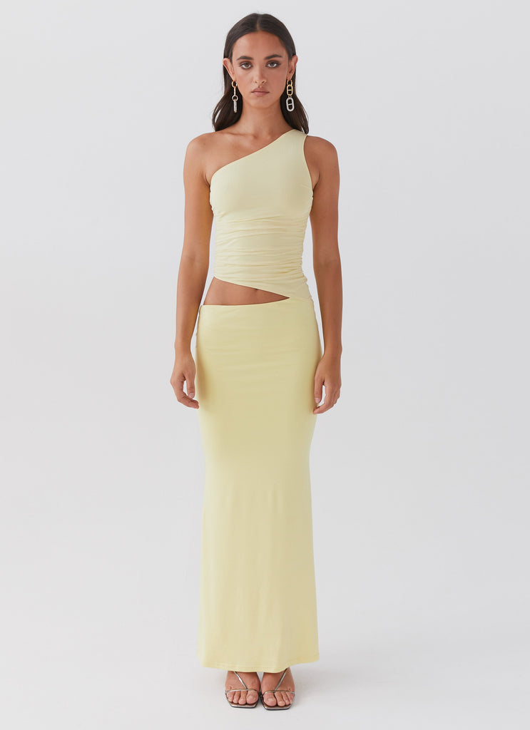 Peppermayo Peppermayo Exclusive - Seranella One Shoulder Maxi Dress - Lemon
