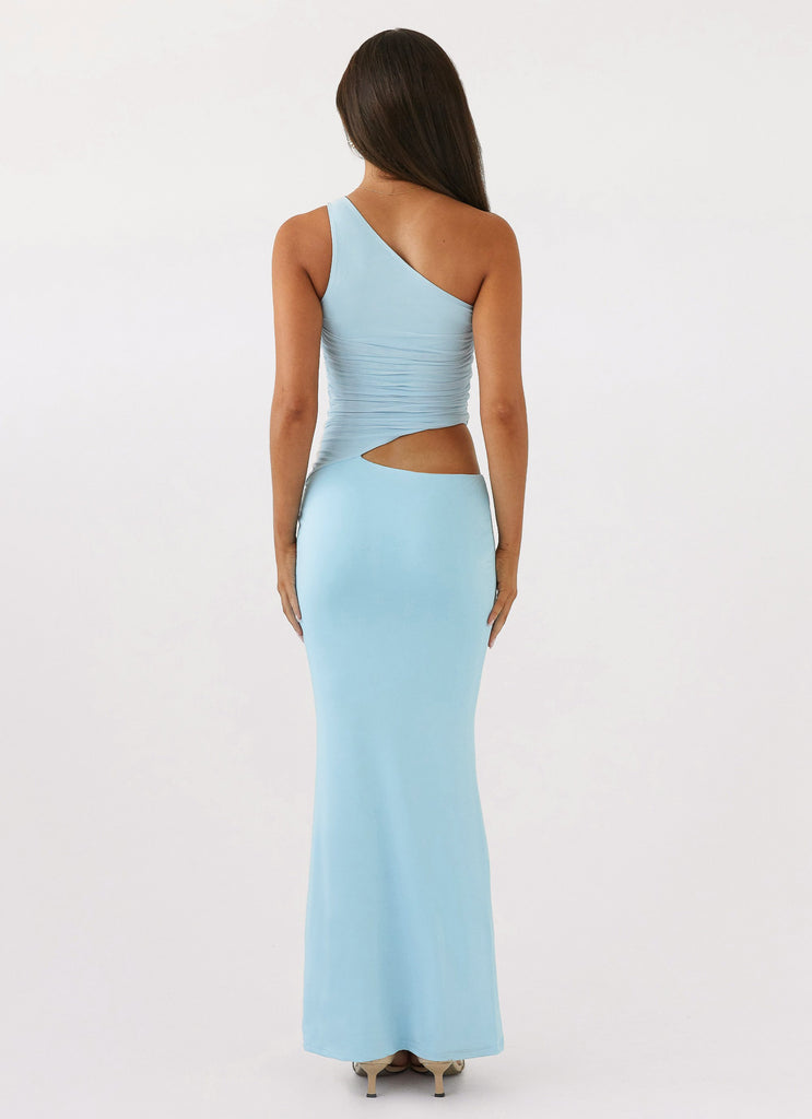 Peppermayo Peppermayo Exclusive - Seranella One Shoulder Maxi Dress - Sky Blue